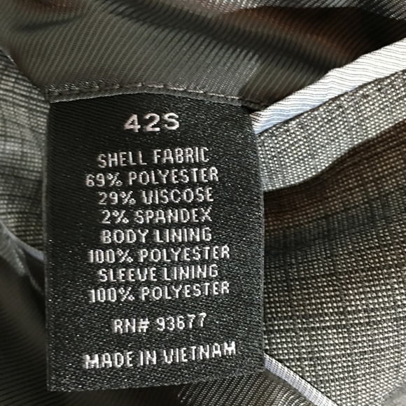 JF J.Ferrar Gray Checked Suit Coat/Jacket - 42S - Picture 6 of 7